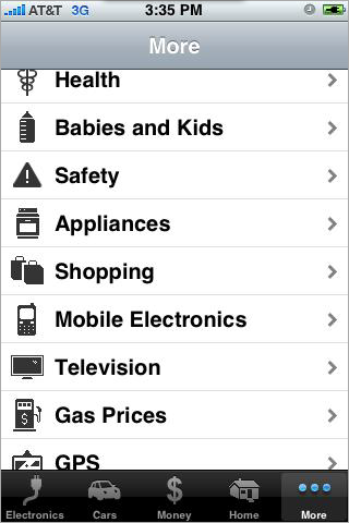 Consumer Reports Application For iPhone