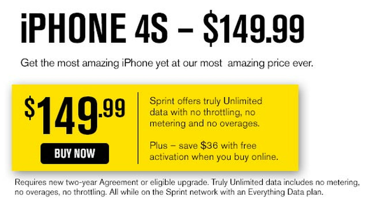 Sprint Cuts iPhone 4S Price to $149.99 Ahead of New iPhone - iClarified, image size:1280x720