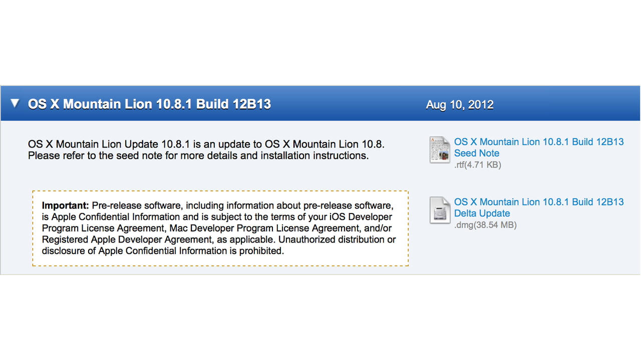 Apple Seeds OS X Mountain Lion 10.8.1 Update to Developers - iClarified