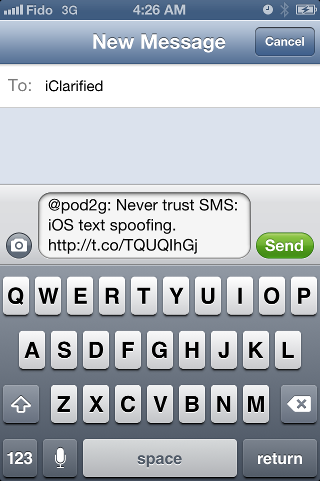 Pod2g Discovers Security Flaw in iOS That Allows for SMS Spoofing