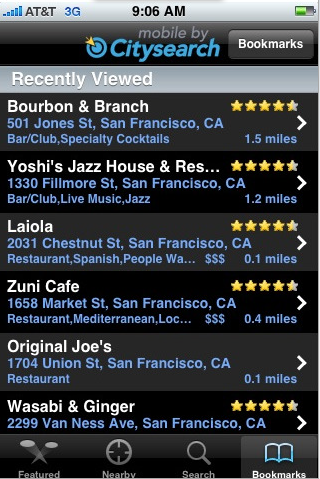 Citysearch Launches iPhone and iPod Touch App