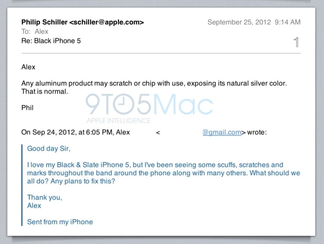 Phil Schiller Says iPhone 5 Scratching is &#039;Normal&#039;
