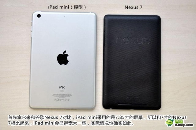 iPad Mini Mockup Compared to iPad 3, Nexus 7, Kindle Fire HD [Photos]
