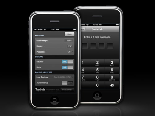 Weightbot 1.2 for iPhone and iPod Touch Released