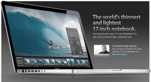 New 17-inch MacBook Pro with 8Hr Built In Battery