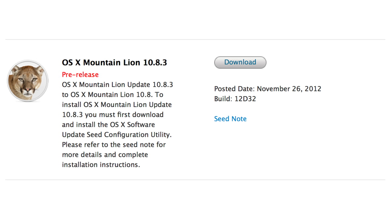 Apple Seeds Developers With Pre-Release Version of OS X Mountain Lion ...