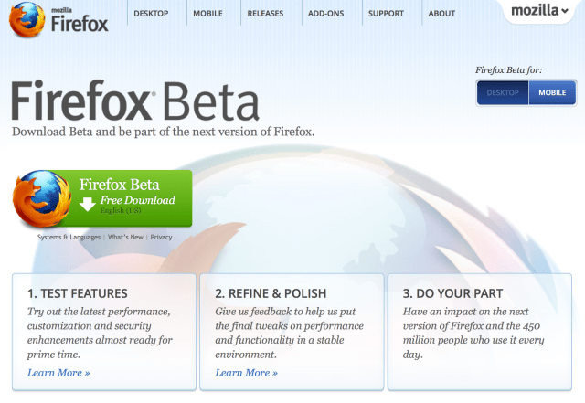 Mozilla Announces Firefox Beta With Retina Display Support