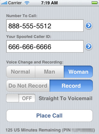 iSpoof Fakes Your iPhone Caller ID