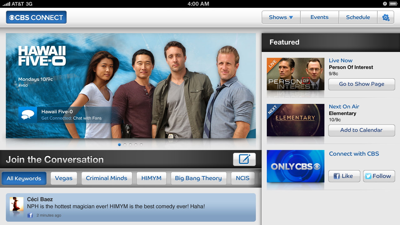 CBS Connect App Released for iPad - iClarified