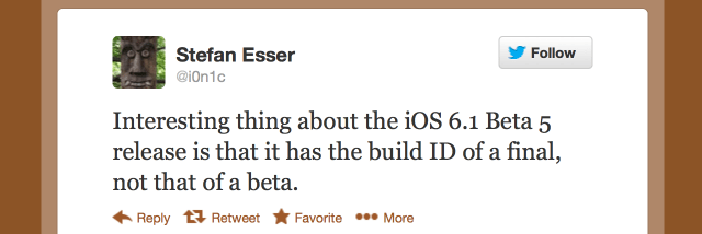 iOS 6.1 &#039;Beta 5&#039; is Actually Not a Beta But a Publicly Releaseable Build!