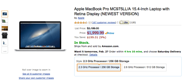 Amazon Discounts 13-Inch and 15-Inch Retina Display MacBook Pros