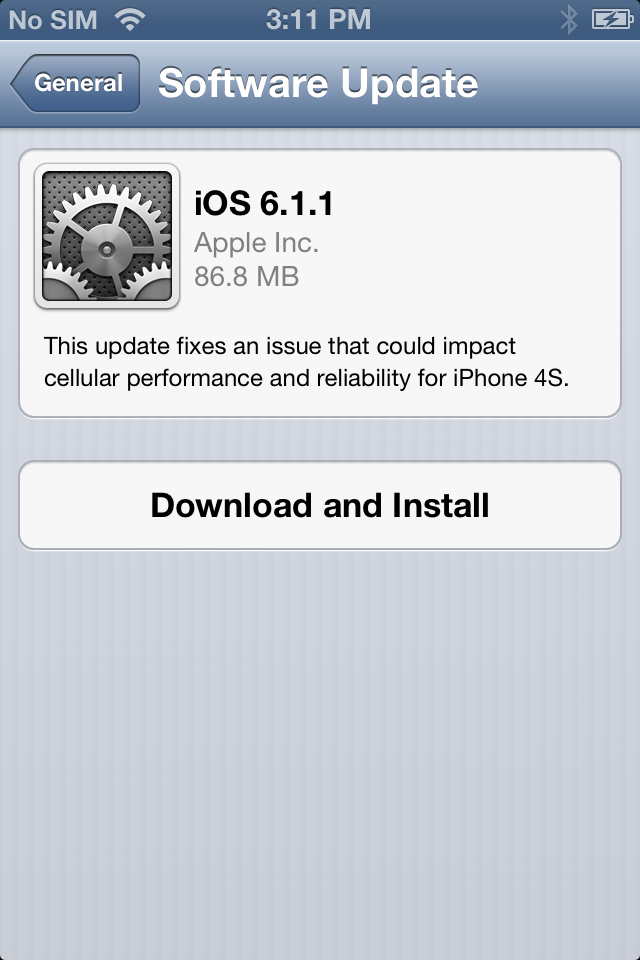 Apple Has Released iOS 6.1.1 for the iPhone 4S Only