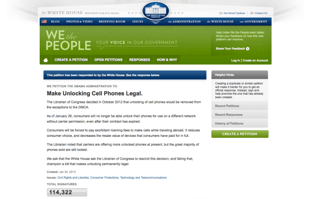 The White House Declares &#039;It&#039;s Time to Legalize Cell Phone Unlocking&#039;