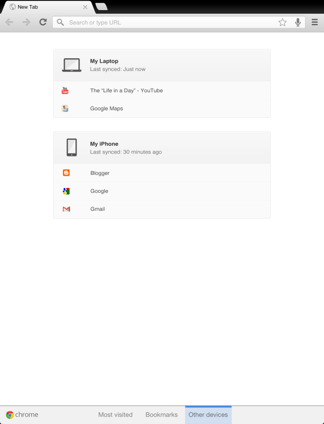 Chrome for iOS Adds Long Back Press, Messages Sharing