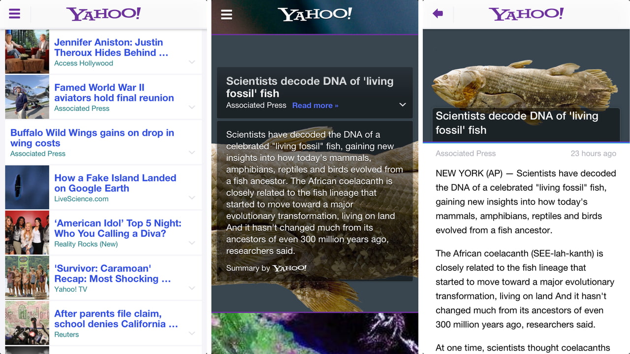 Yahoo! App for iPhone Gets Redesign With Summly Integration - iClarified