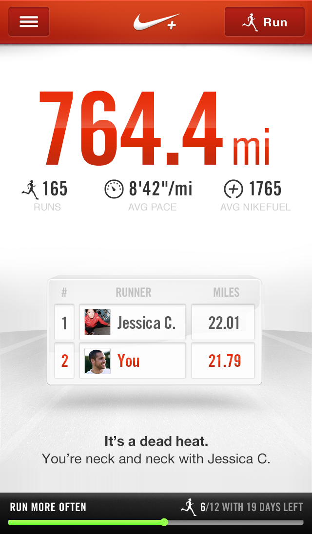 Nike+ Running App Gets Swipe to Lock Gesture, Run Level Based Screen Colors