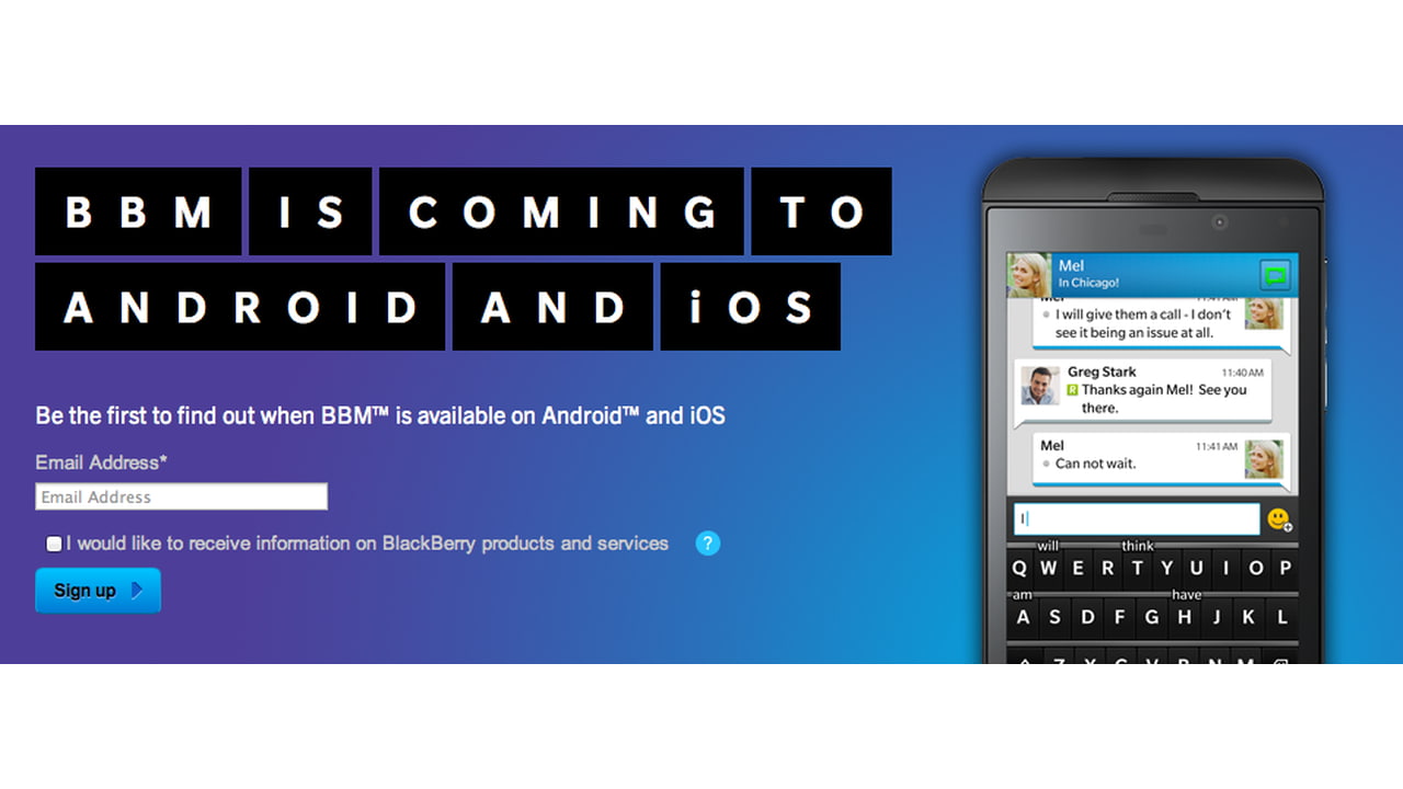 BlackBerry Announces It Will Release BBM for iOS and Android This ...