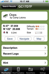 Geocaching Kdekoli na Vašem Telefonu iPhone