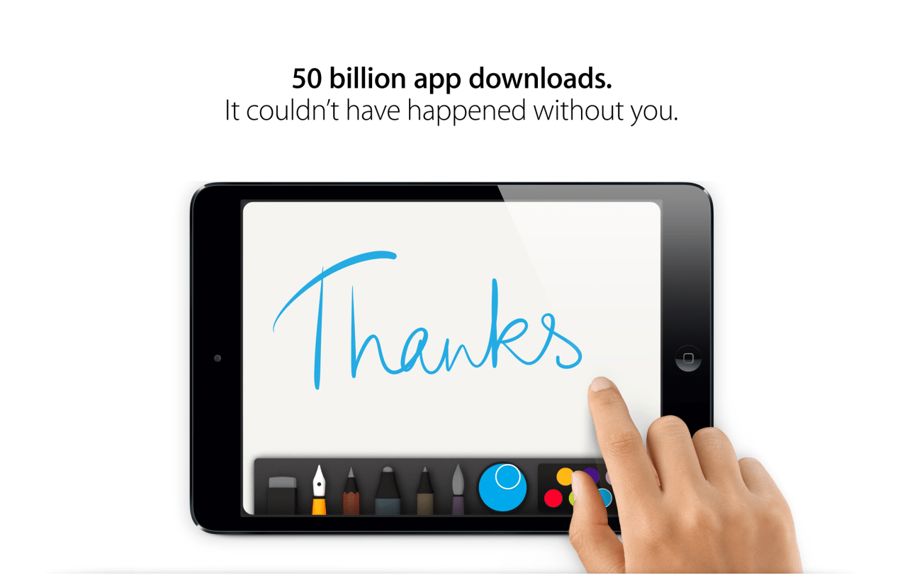 50 billion. Apple apps download.