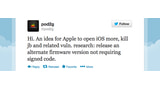 Pod2g: Apple Should Open Up iOS With Alternate Firmware That Runs Unsigned Apps