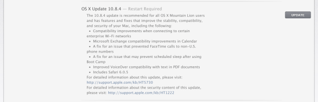 Apple Releases Mac OS X Mountain Lion 10.8.4