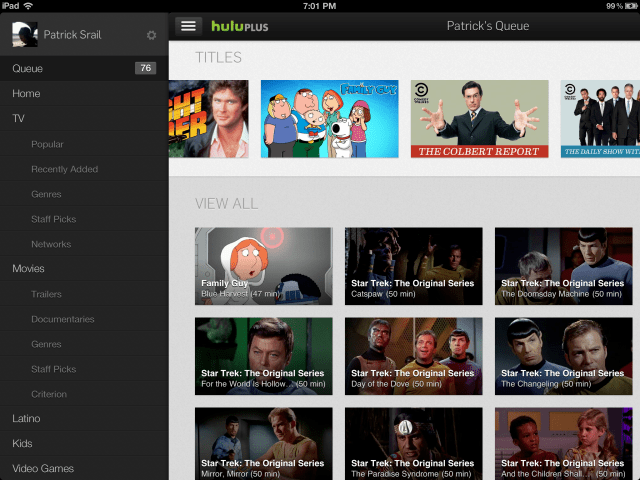Entirely New Hulu Plus App Released for iPad