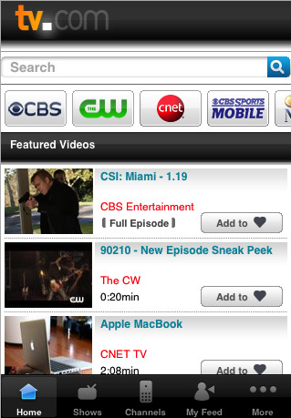 CBS Interactive TV.com iPhone App