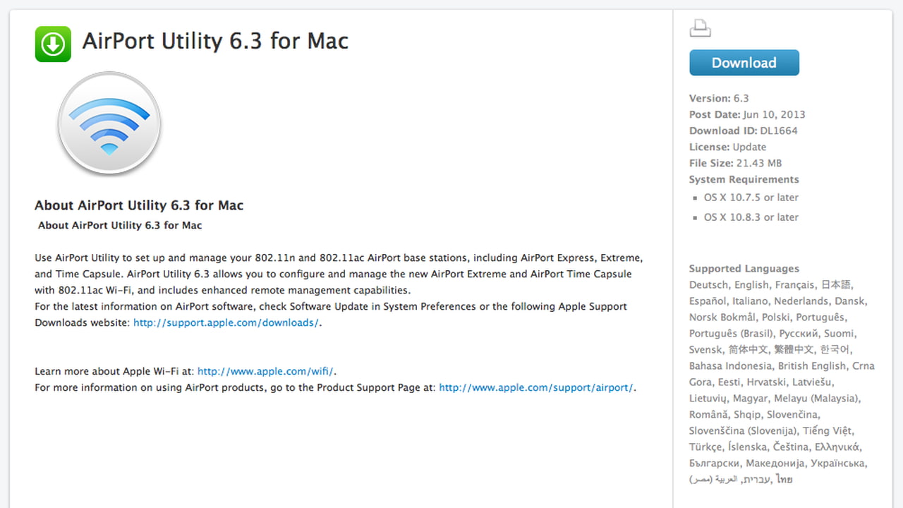 mac airport utility update