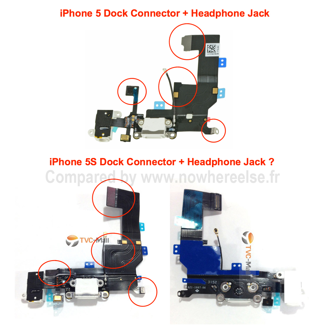 Leaked iPhone 5S Dock Connector, Headphone Jack, Loud Speaker Parts? [Photos]