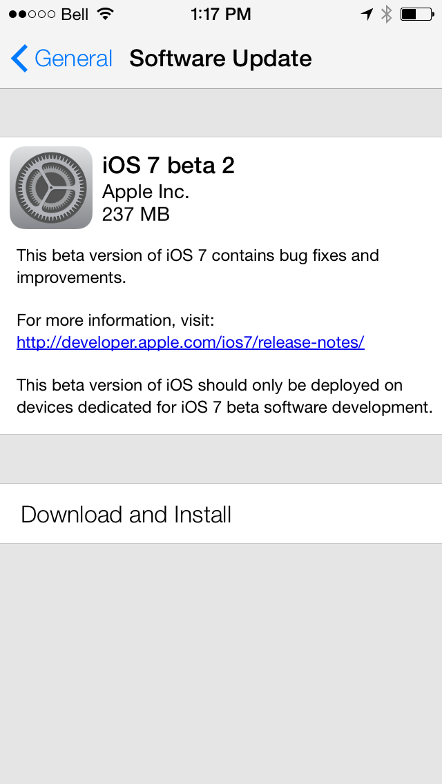Apple Releases iOS 7 Beta 2 to Developers [Download]