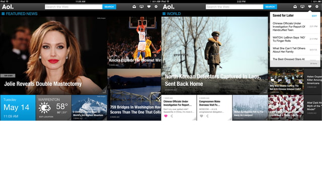 AOL Releases New iPad App With Mail, Weather, News and More - iClarified