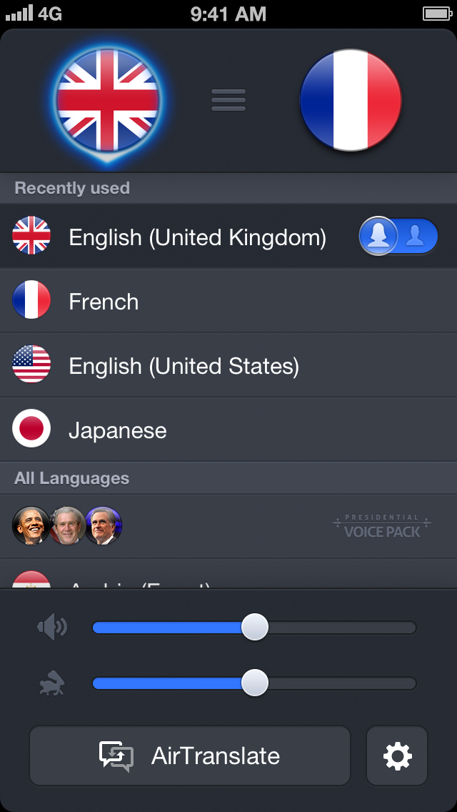iTranslate Voice Gets New Design, New Languages, AirTranslate