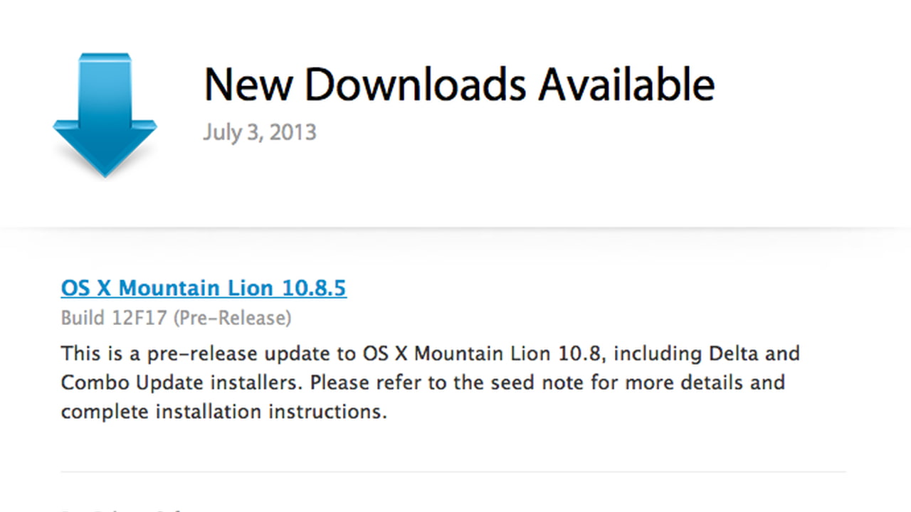 Apple Seeds OS X Mountain Lion 10.8.5 Build 12F17 to Developers ...