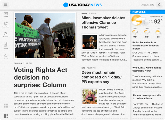 USA TODAY for iPad Updated with New Design, Improved Navigation
