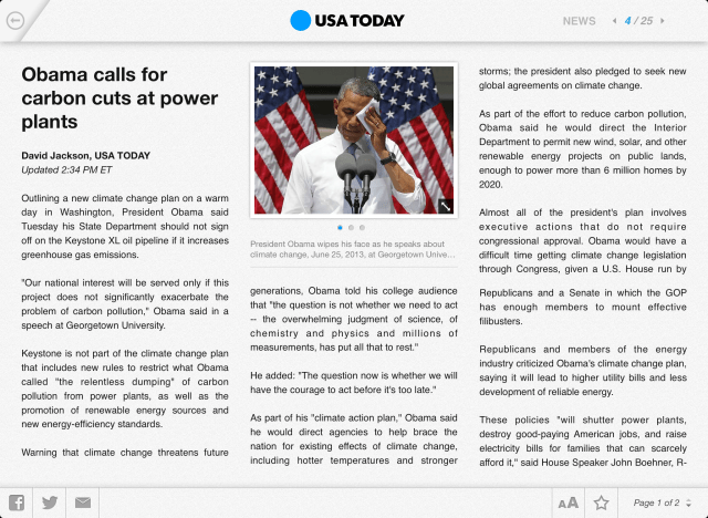 USA TODAY for iPad Updated with New Design, Improved Navigation