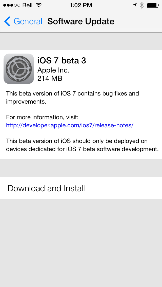 Apple Releases iOS 7 Beta 3 to Developers [Download]