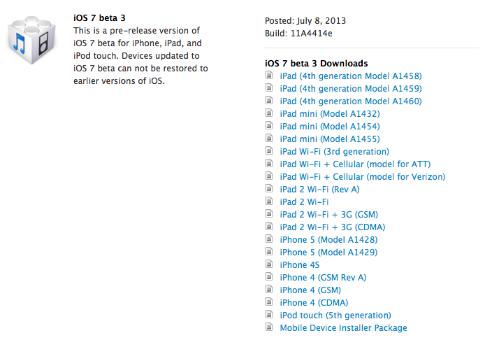 Apple Releases iOS 7 Beta 3 to Developers [Download]