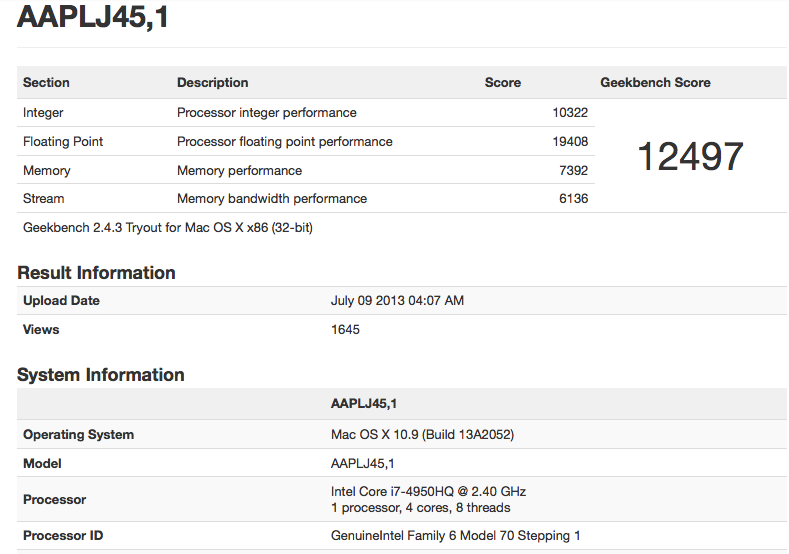 Benchmarks for Upcoming 15-Inch MacBook Pro Appear in Geekbench