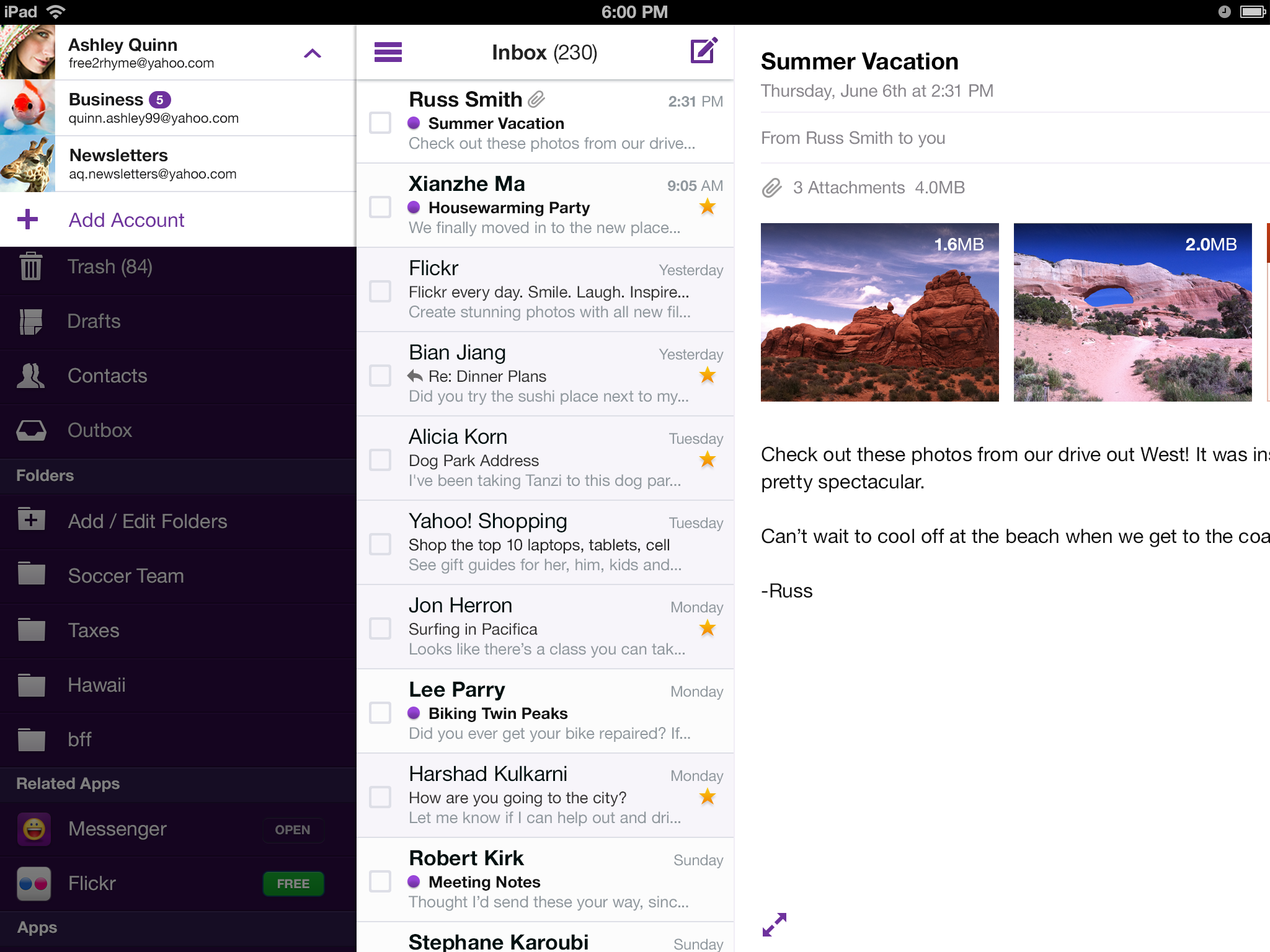 Yahoo! Mail for iOS Updated With Support For Multiple Accounts 
