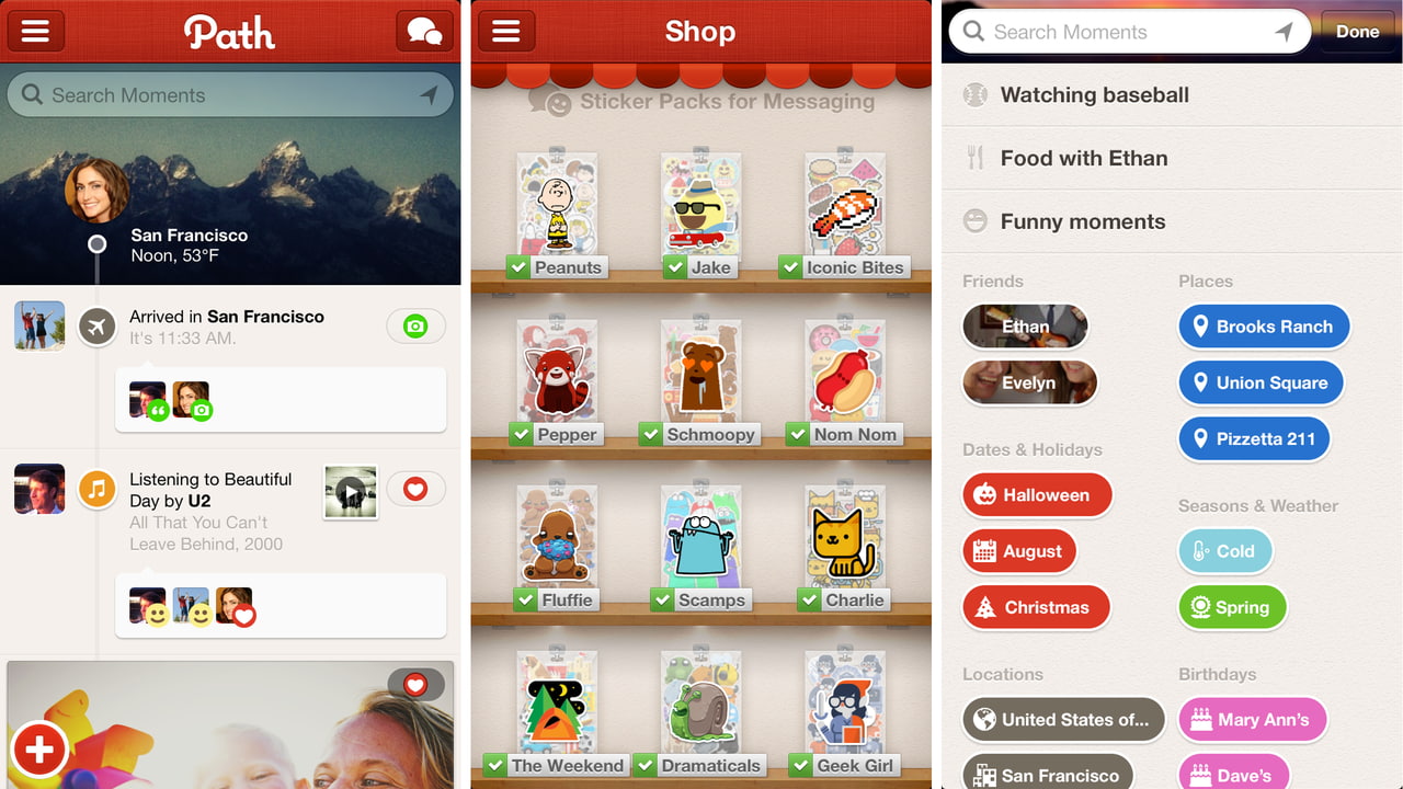 Path Updated With New iPad UI, Stickers in Comments, New Friends List ...