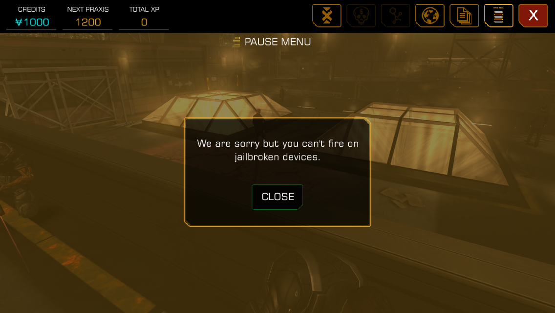 Square Enix Blocks Paid Version of Deus Ex: The Fall From Being Played on Jailbroken Devices