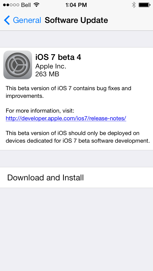 Apple Releases iOS 7 Beta 4 to Developers [Download]