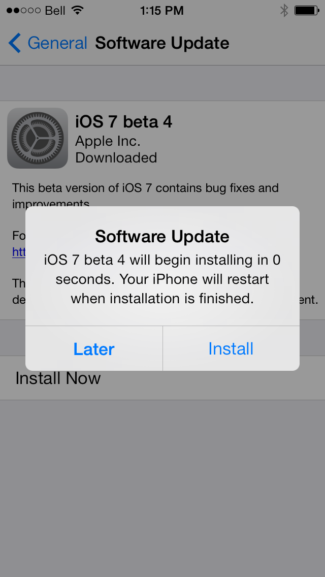 iOS 7 Beta 4 Software Update is Safe for Non-Developers