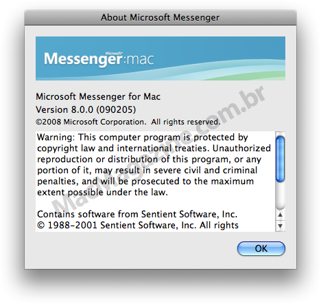 Intern Betaversjon av Microsoft Messenger for Mac 8 Lekket