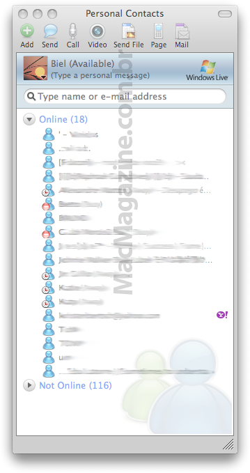 Intern Betaversjon av Microsoft Messenger for Mac 8 Lekket