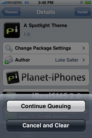 Cydia&#039;s Uppdatering Lägger till en Installationskö
