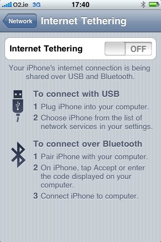 iPhone 3.0 Tethered Over USB [Screenshots]