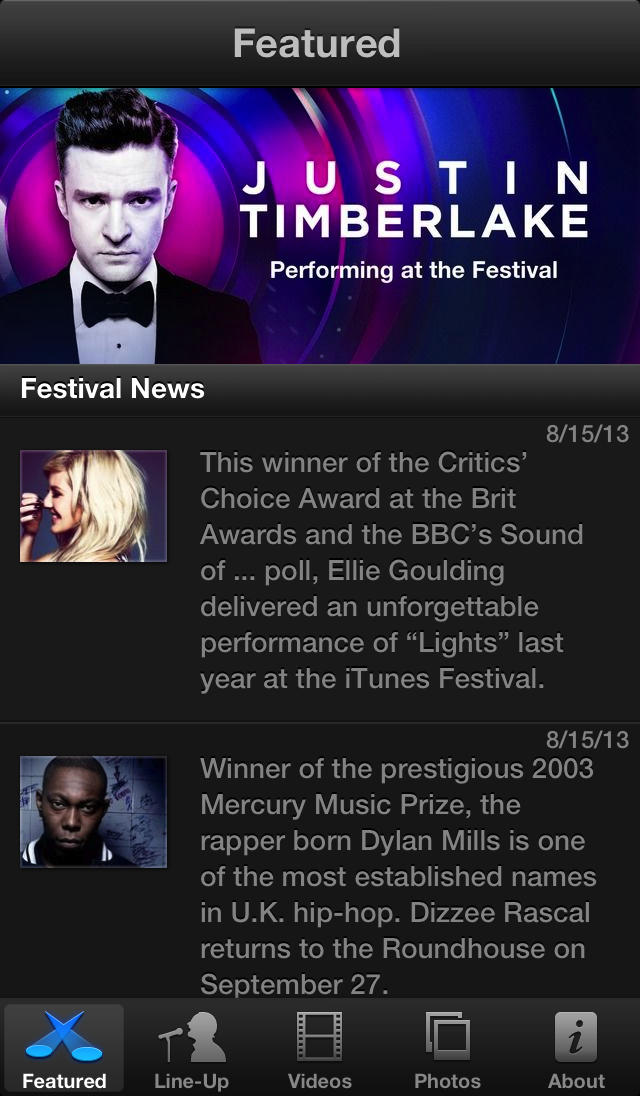 Apple Updates iTunes Festival App With Refreshed Design