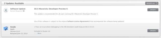 Apple Releases OS X Mavericks Developer Preview 6