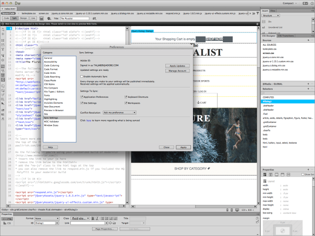 Dreamweaver CC Gets New Live Highlight, Modernized Live View, Enhanced CSS Designer